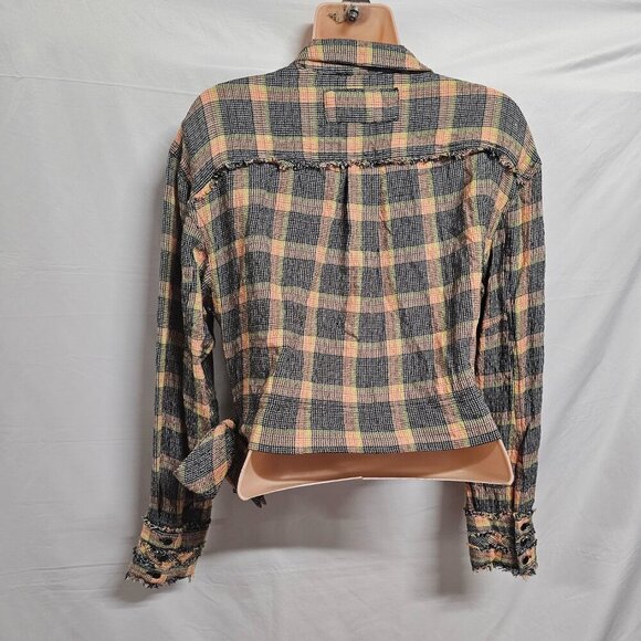 Free People We the Free Running Wild Plaid Wrap Top Women Size S - Picture 8 of 16
